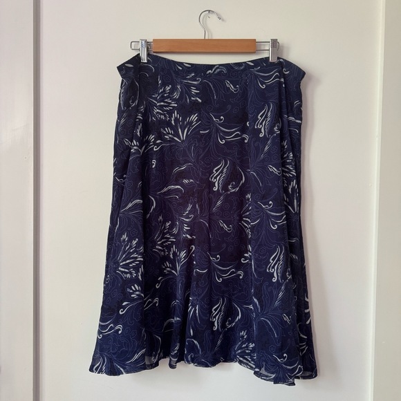 Vintage Sag Harbor Chiffon Midi Skirt Romantic Cottage Flowy Floral Swirl 16W XL - Picture 1 of 8